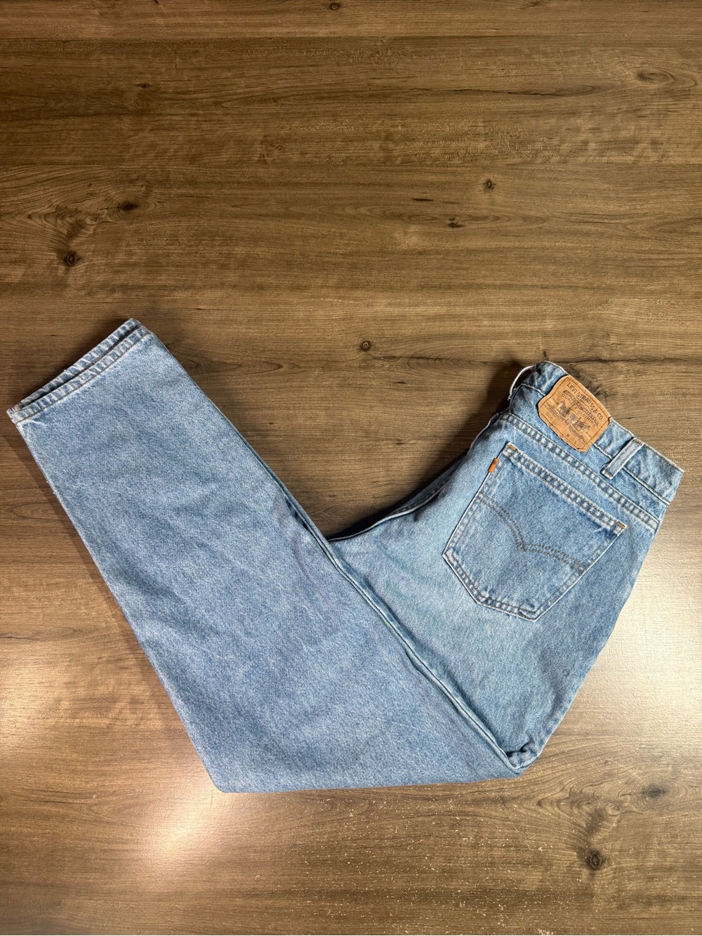 Vintage 90s Levi’s 506 Jeans Made in USA Orange Tab Light Wash Denim Men’s 36x32